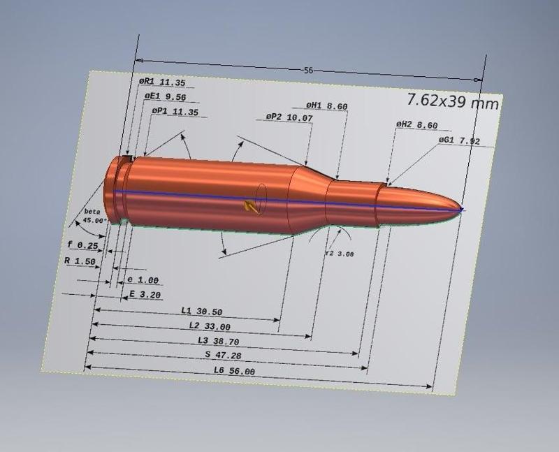 7.62×39mm Dummy Round
