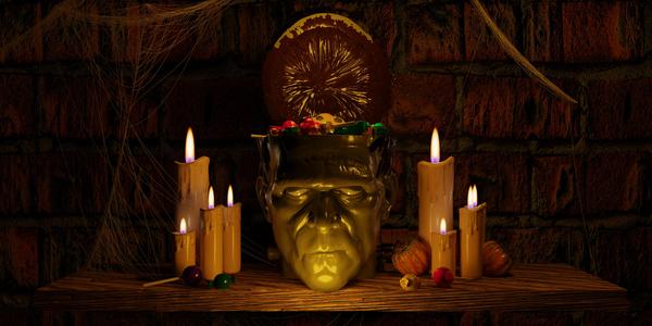Frankenstein Head Halloween Candy Box