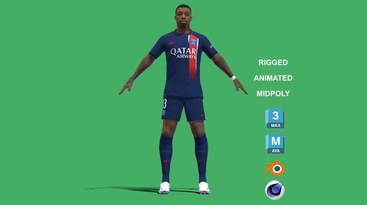 3D Rigged Presnel Kimpembe PSG 2024