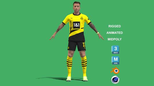 3D Rigged Marcos Reus Borussia Dortmund 2024