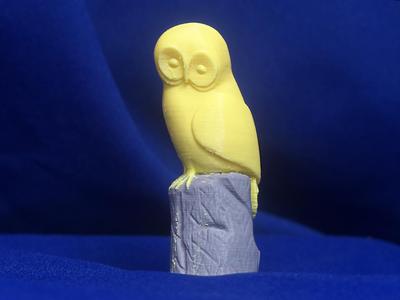 Jean Gordon's carvings Owl - two colour version