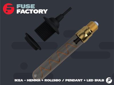 IKEA pendant and LED bulb / HEMMA + ROLLSBO