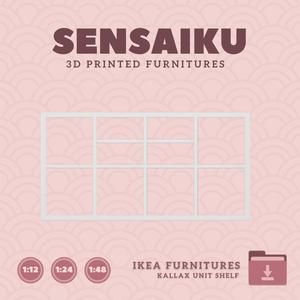 Miniature Replica KALLAX Shelf Unit for Miniature Dollhouse - IKEA (1:12,24,48) - 3D Print Instant Download