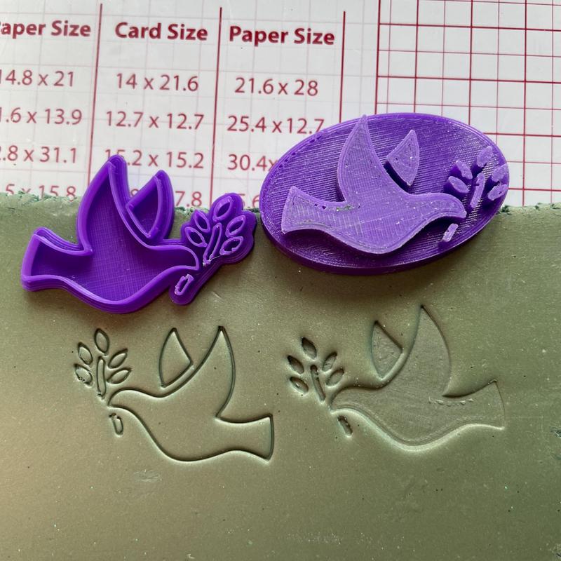 Peace dove stamp set - made for polymer clay