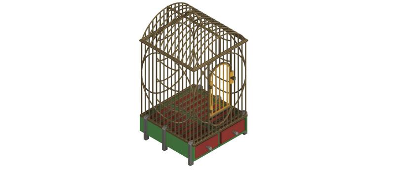 House Style Economy bird cage for finches, canaries, parakeets and other small birds 3d print cnc