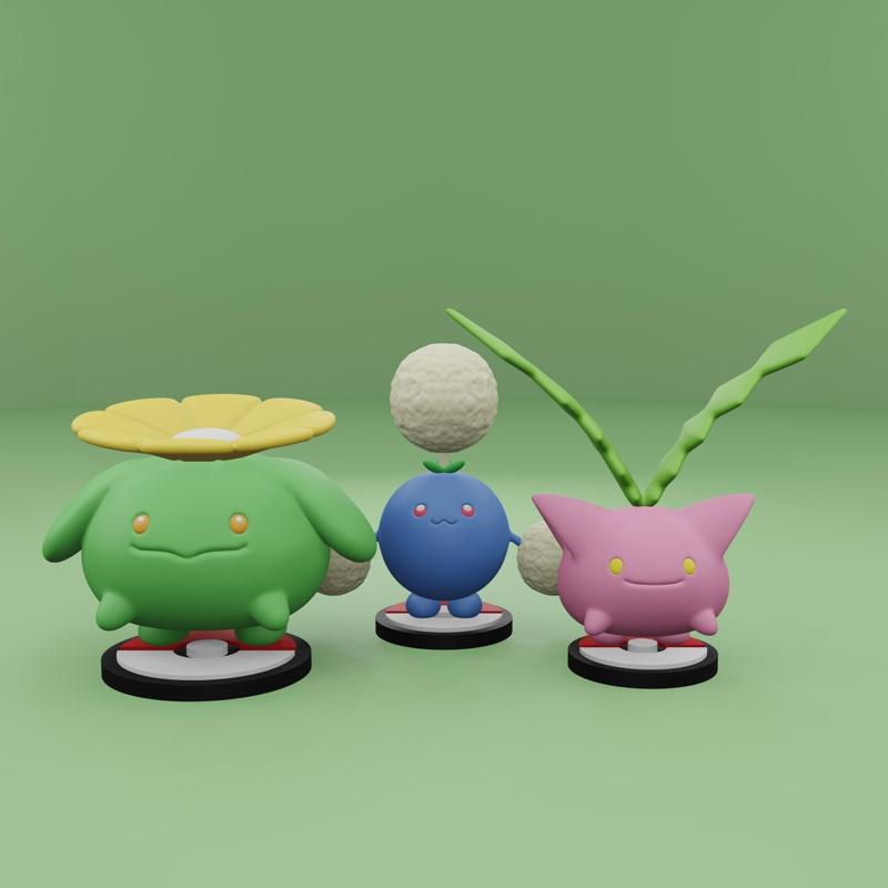 Pokemon No. 187-189 Hoppip, Skiploom, Jumpluff