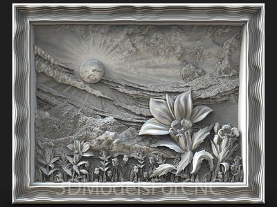 3D Model STL File for CNC Router Laser & 3D Printer Landscape 8