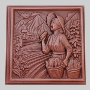 A woman singing while working in the field 3d printer model animal model obj stl