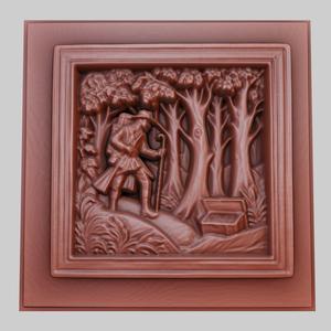 A man on a treasure hunt in a forest 3d printer model animal model obj stl