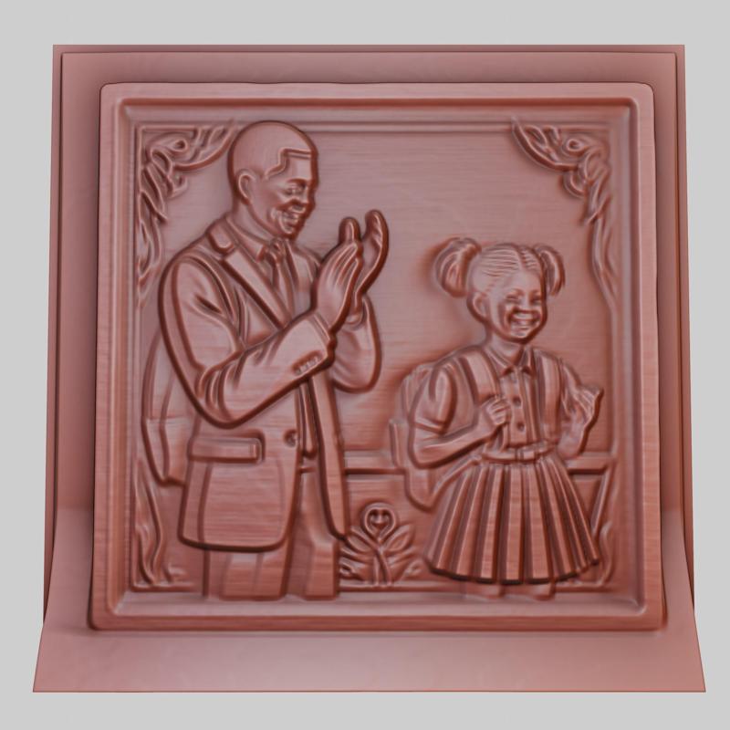 Parents applauding their child at a school ceremony 3d printer model animal model obj stl