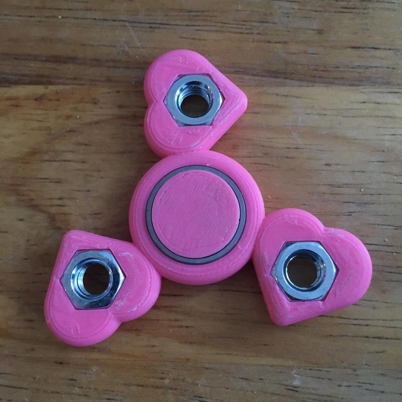 Customizable Rotated Heart (pick-a-weight) Fidget Spinner