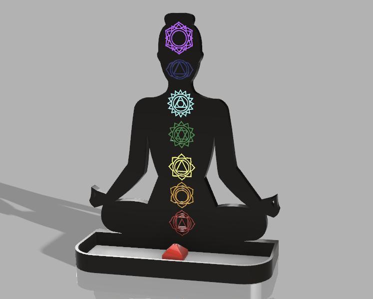 7 Chakras large incense burner