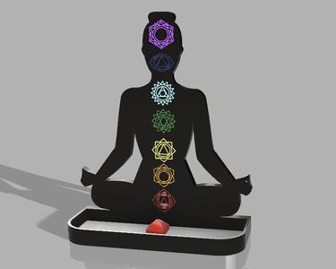 7 Chakras large incense burner
