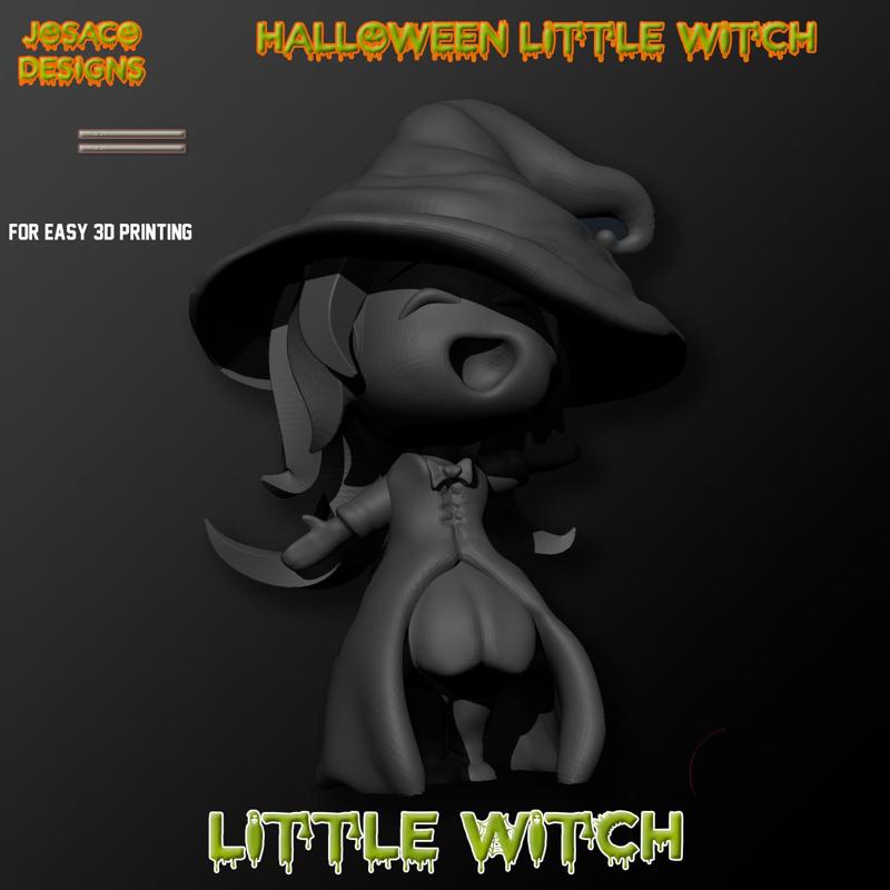 Halloween Little Witch - Print in place or Complete model - All in one