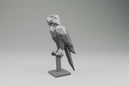 Low Poly Parrot Figurine - 3D Printable Bird Model