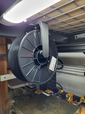 hanging spool holder for wired rack