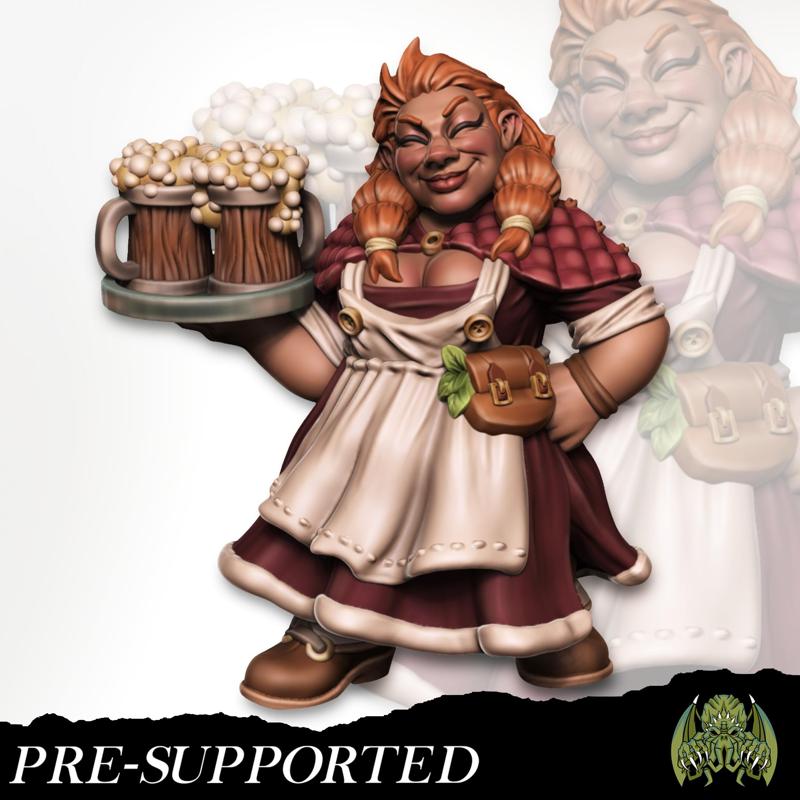 Gwennora Hotmalt  [PRE-SUPPORTED] Female Dwarf Innkeeper, Barmaid