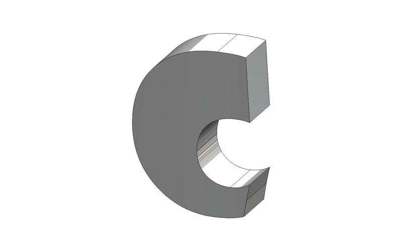 C Letter Showcard Gothic Font Letter