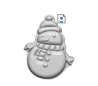 Kawaii winking snowman STL FILE FOR 3D PRINTING - LASER CNC ROUTER - 3D PRINTABLE MODEL STL MODEL STL DOWNLOAD BATH BOMB/SOAP