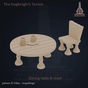 The Stagknight's Tavern - dining table & chair