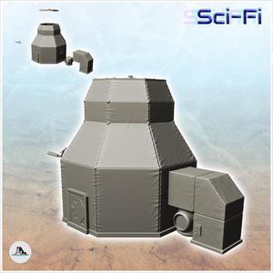 Futuristic hexagonal building with underground ventilation pipe (23) - Future Sci-Fi SF Post apocalyptic Tabletop Scifi
