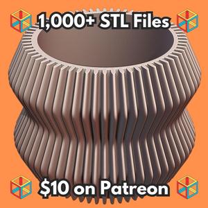 Modern Ribbed Texture Planter with Unique Curved Design MineeForm FDM 3D Print STL File
