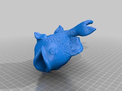 Concrete Fish with 13mm hole for waterpump