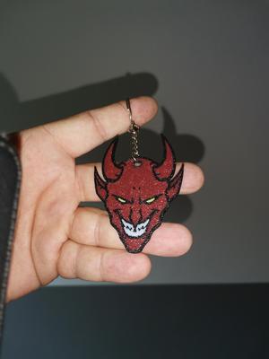 Multicolor devil keychain