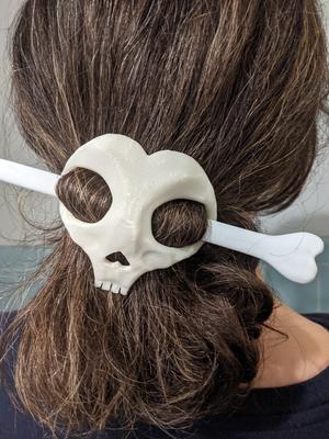 Heart Skull Hairpin