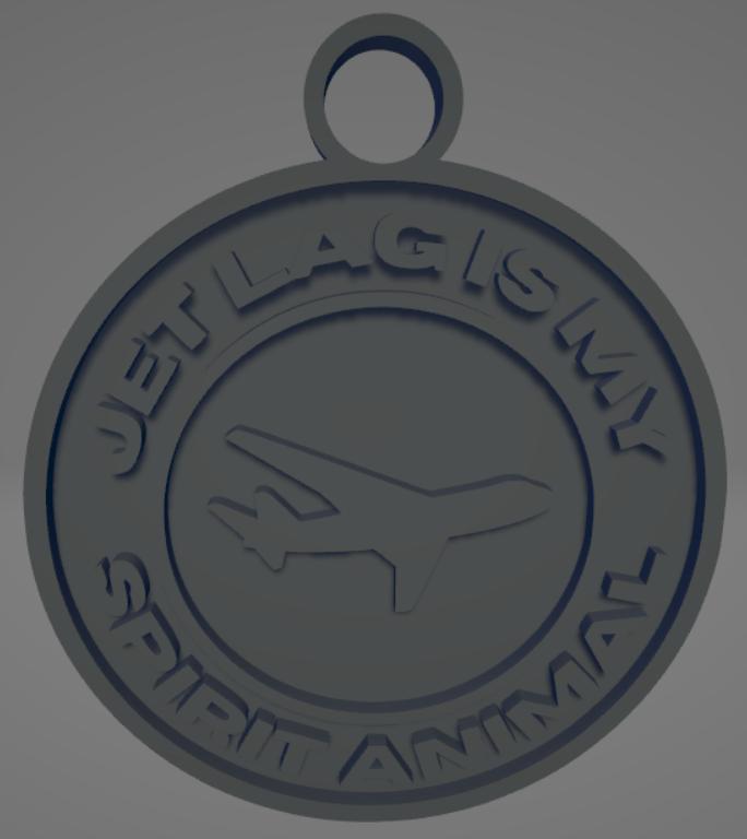 "Jet lag is my spirit animal" Keychain