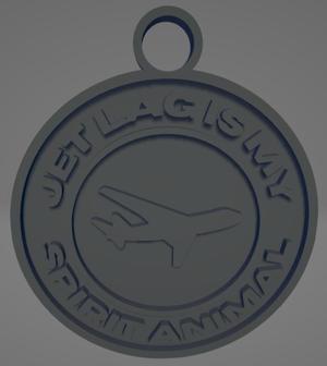 "Jet lag is my spirit animal" Keychain