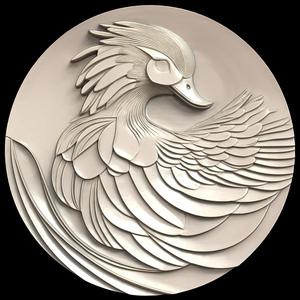 3D Model STL File for CNC Router/Laser & 3D Printer A Mandarin Duck with Feathers That Change Color Depending on Its Mood 1