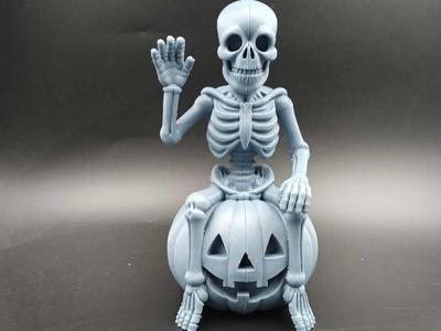 Skeleton on a Pumpkin – Halloween