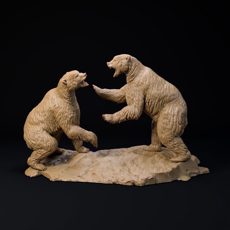 Arctodus Simus Short faced bear fight pre-supported