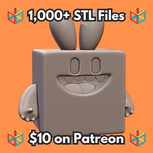Cute Brownie Monster with Rabbit Ears Figurine Cute Things MineeForm FDM 3D Print STL File