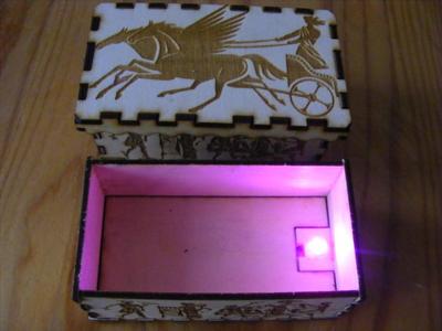 Greek style box, sensor,  led light