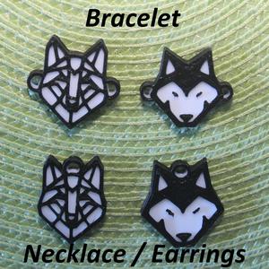 4 Wolf Necklaces, Bracelets, Earrings, Jewelry