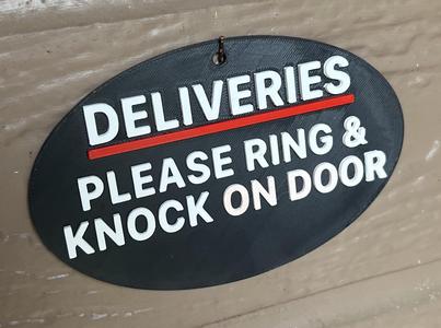 Front Door Deliveries Ring & Knock on Door