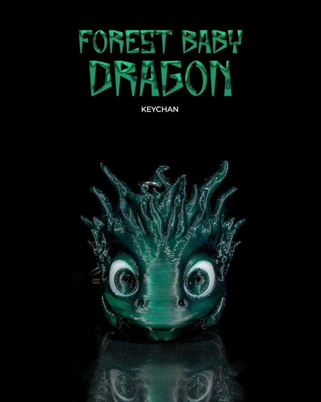 Forest Baby Dragon Keychain