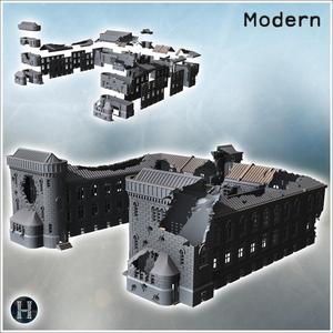 Commissar's House (Stalingrad, USSR) (ruined version) (30) - Modern WW2 WW1 World War Diaroma Wargaming RPG Mini Hobby