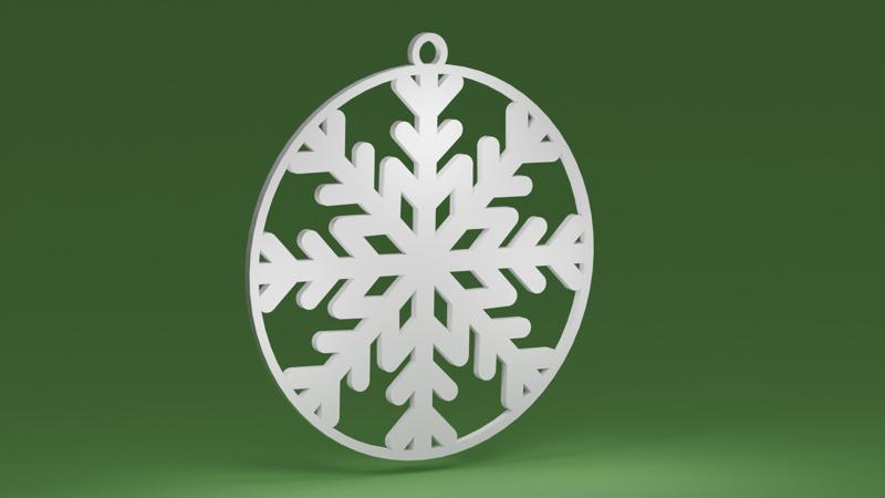 Snowflake 05 inside a bauble (Christmas tree ornament)