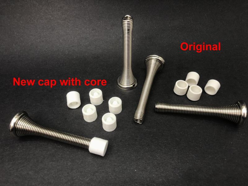 Pet and Kid resistant spring door stop caps