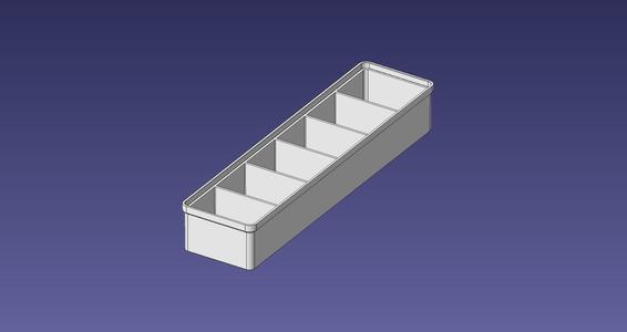 1x4 units, half height, 1x6 grid Stackable Insertbox