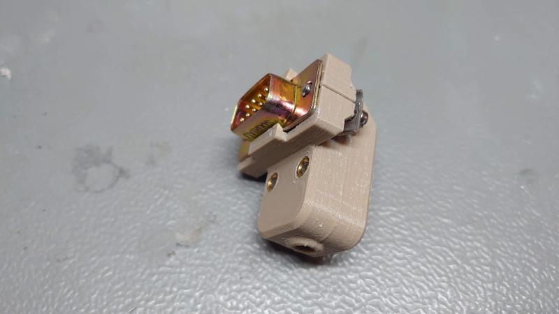 DB9 housing at a 90 degree angle.