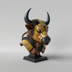 Cyber Bull – Futuristic Mecha Bull Bust
