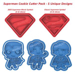 Superman Cookie Cutter Pack - 5 Unique Designs, Multiple Sizes