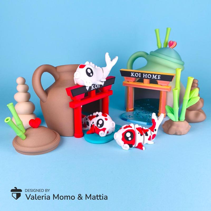 Diorama for Cute Flexi Animals 🐟, Koi Carp Edition 🌿🎨