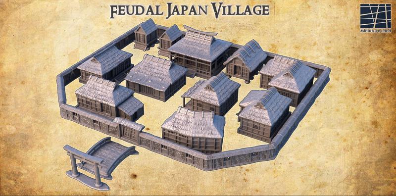 Feudal Japan Village - Tabletop Terrain - 28 MM