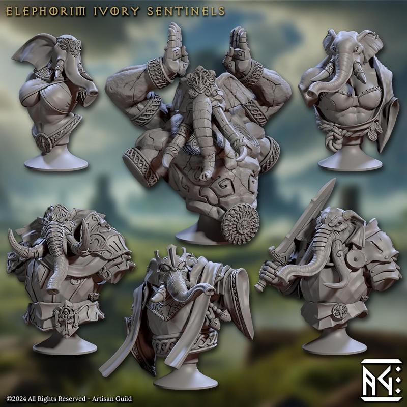 Elephorim Ivory Sentinels Busts