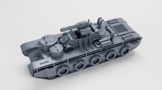 Heavy Tank T35 + Kubelwagen car (USSR+Germany, WW2) converted to CYBERPUNK style